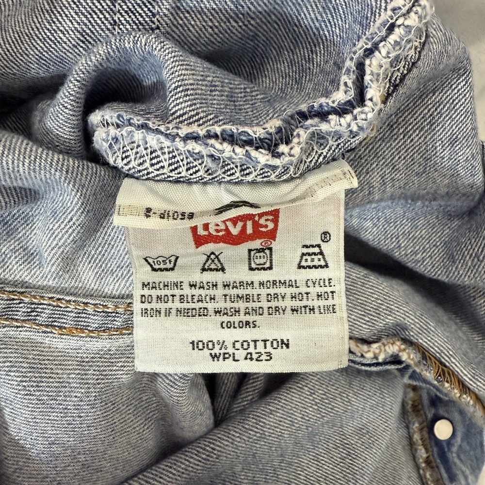 Levi's VTG Jeans Mens 35x30 Fits 33x27 Blue 501 Straight Button Fly 90s - Picture 2 of 16